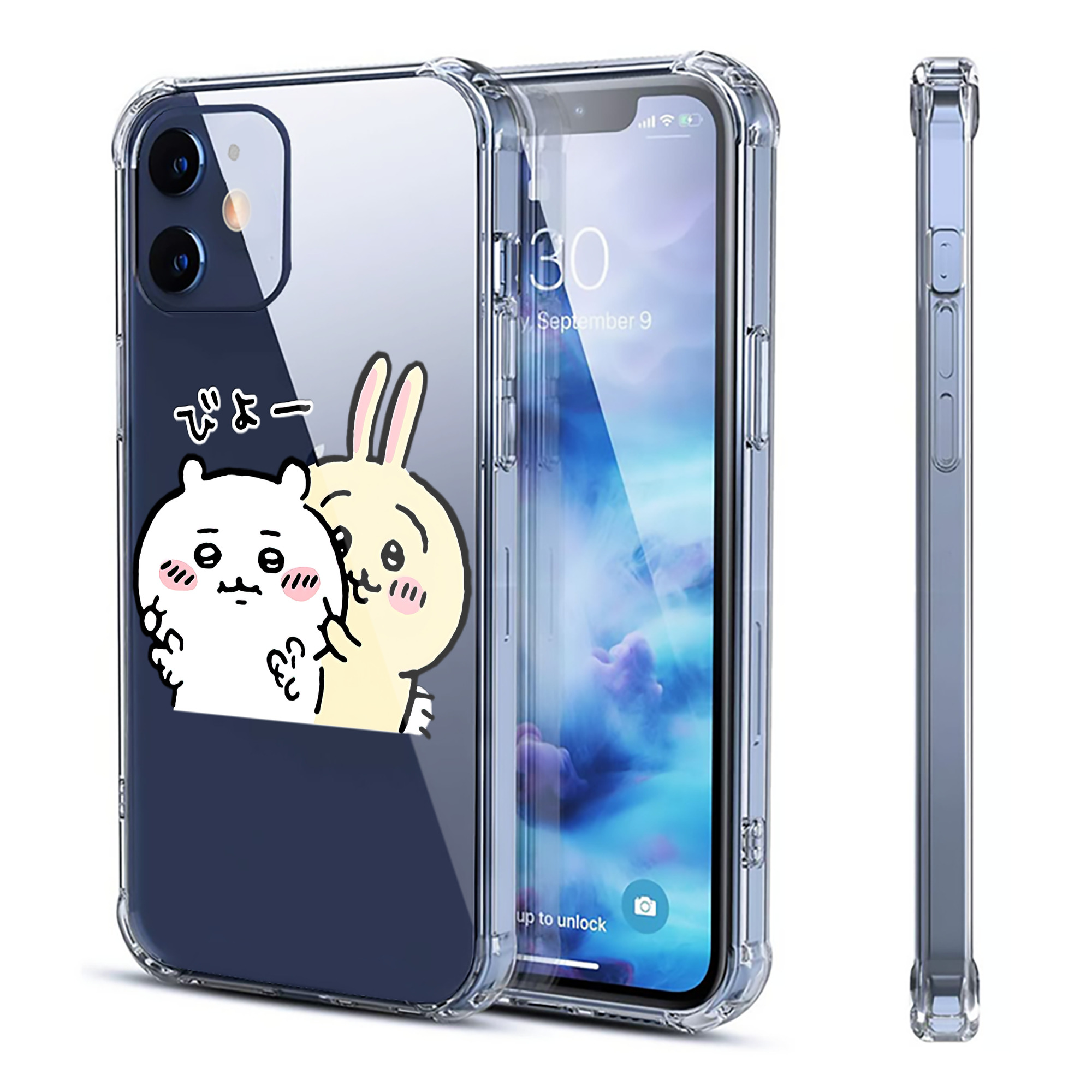 （画像用） ちいかわ うさぎ Chii-kawa usagi 【iPhone 12シリーズ対応】透明スマホケース（クリアソフトケース）